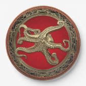 [600] Sacred Gold Octopus in Defensive Posture Pappteller (Vorderseite)