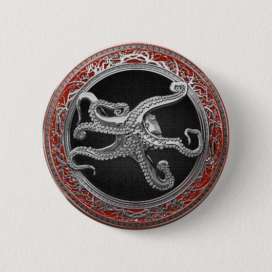 [600] Sacred Silver Octopus in Defensive Posture Button (Vorderseite)