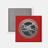 [600] Sacred Silver Octopus in Defensive Posture Magnet (Vorderseite/Rückseite)