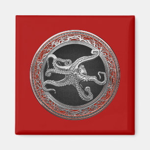 [600] Sacred Silver Octopus in Defensive Posture Magnet
