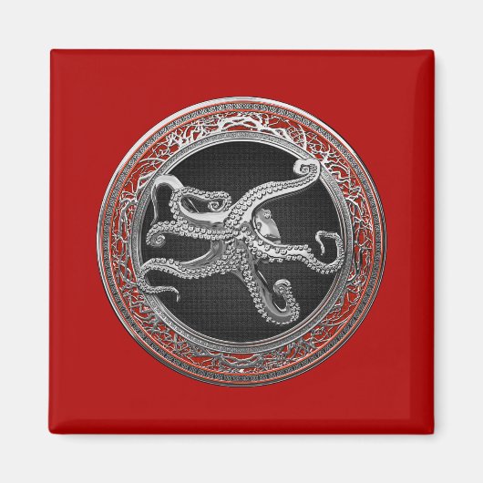 [600] Sacred Silver Octopus in Defensive Posture Magnet (Vorne)
