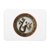 [600] Schwarzer und Gold Heiliger Ostdrache Magnet (Horizontal)