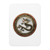 [600] Schwarzer und Gold Heiliger Ostdrache Magnet (Vertikal)