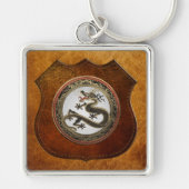 [600] Schwarzer und Gold Heiliger Ostdrache Schlüsselanhänger (Vorne)