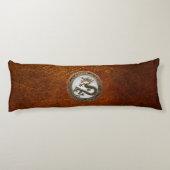 [600] Schwarzer und Gold Heiliger Ostdrache Seitenschläferkissen (Rückseite)