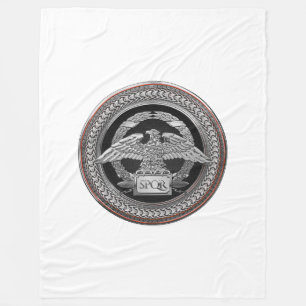 [600] Silberrömischer Kaiseradler über Medallion Fleecedecke