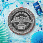 [600] Silberrömischer Kaiseradler über Medallion Pappteller (Party)