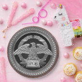 [600] Silberrömischer Kaiseradler über Medallion Pappteller (Party)