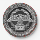 [600] Silberrömischer Kaiseradler über Medallion Pappteller (Vorderseite)