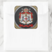 [600] Tempelwappen der Ritter Quadratischer Aufkleber (Tasche)