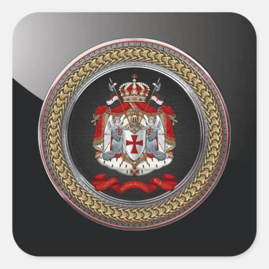 [600] Tempelwappen der Ritter Quadratischer Aufkleber (Vorderseite)