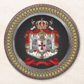 [600] Tempelwappen der Ritter Runder Pappuntersetzer (Vorderseite)