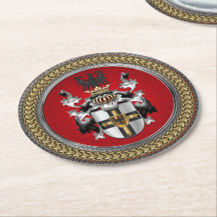 [600] Wappen-Teutonenkappe Runder Pappuntersetzer