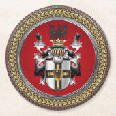 [600] Wappen-Teutonenkappe Runder Pappuntersetzer (Vorderseite)
