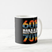 6010 Rails Line schlägt die Bremsen von 7018 Welde Kaffeetasse (VorderseiteRechts)