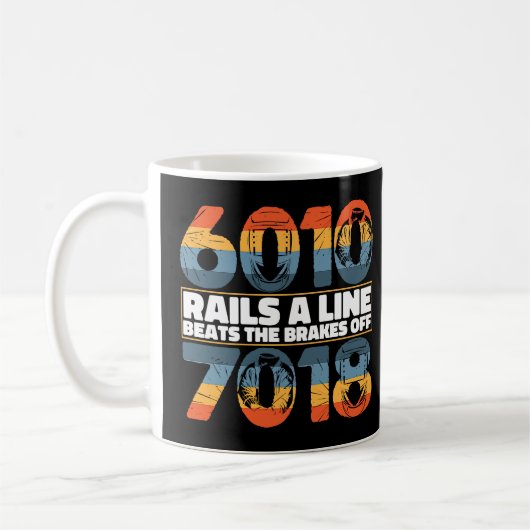 6010 Rails Line schlägt die Bremsen von 7018 Welde Kaffeetasse (Links)