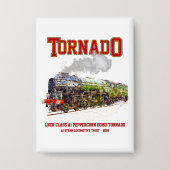 60163 Tornado Vintage Dampfzuglokomotive Button (Vorderseite)