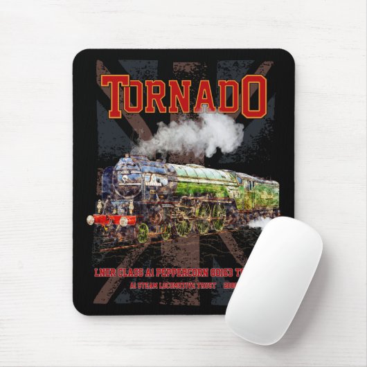 60163 Tornado Vintage Dampfzuglokomotive Mousepad (Mit Mouse)