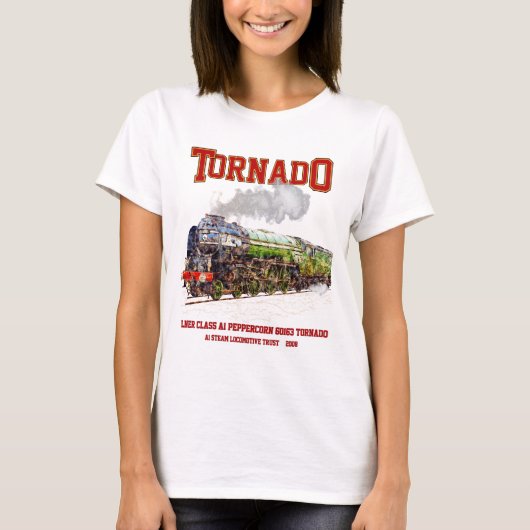 60163 Tornado Vintage Dampfzuglokomotive T-Shirt (Vorderseite)