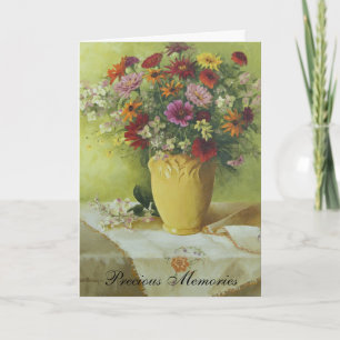 6021 Zinnias in Gelbvase Sympathie-Karte Karte