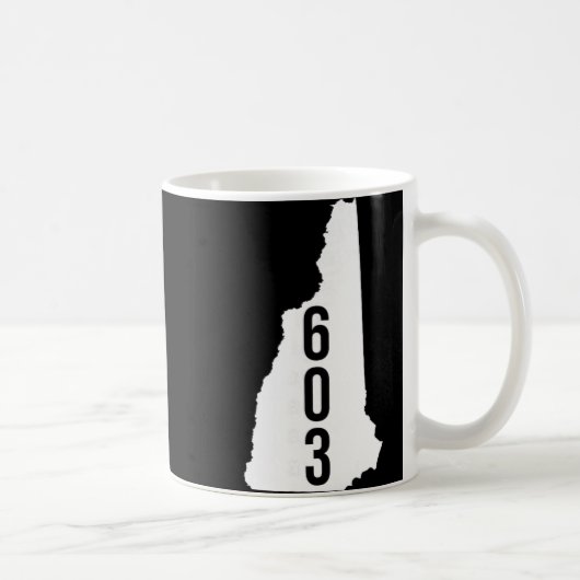 603 Nh New Hampshire Area Code State Map Tee Kaffeetasse (Rechts)