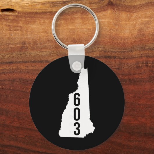 603 Nh New Hampshire Area Code State Map Tee Schlüsselanhänger (Vorderseite)