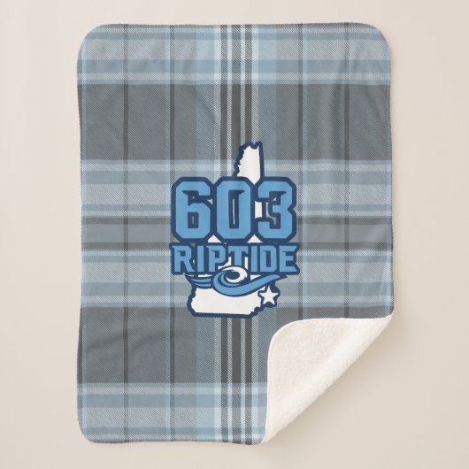 603 Riptide Sherpa Blanket (grau Kariert) Sherpadecke (Vorderseite)
