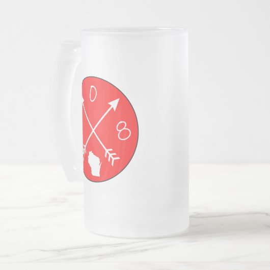 608 Area Code Mattglas Bierglas (Vorderseite Links)