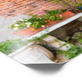 6090-Ziegelmauer mit Pflanze Fotodruck (Ecke)