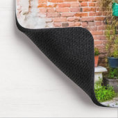 6090-Ziegelmauer mit Pflanze Mousepad (Ecke)