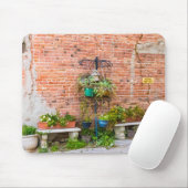 6090-Ziegelmauer mit Pflanze Mousepad (Mit Mouse)