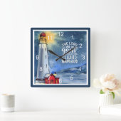 60:20 The Lord Will Be Your Light Quadratische Wanduhr (Zuhause)