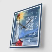 60:20 The Lord Will Be Your Light Quadratische Wanduhr (Winkel)