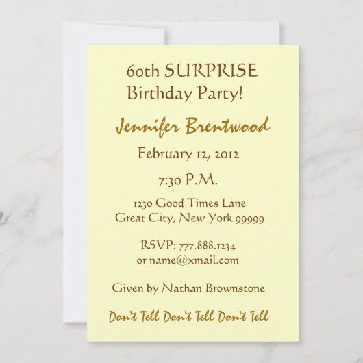 60. - 69. Geburtstagsparty Einladung (Rückseite)