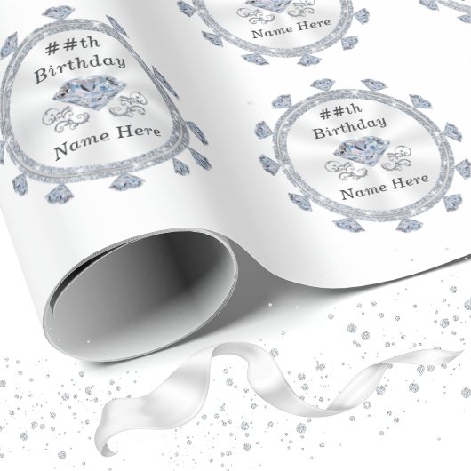 60., 75., 100. Diamant Wrapping Paper, Roll Geschenkpapier