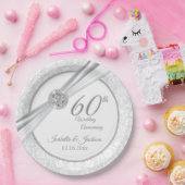 60./75. Diamant-Jahrestag Pappteller (Party)