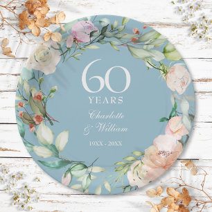 60. 75. Diamantene Hochzeitsrosen Blumen Pappteller