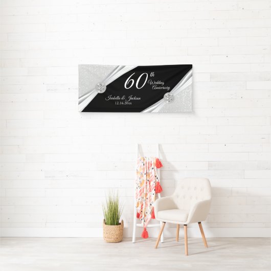 60./75. Diamond Glitzer Jubiläum Banner (Insitu)