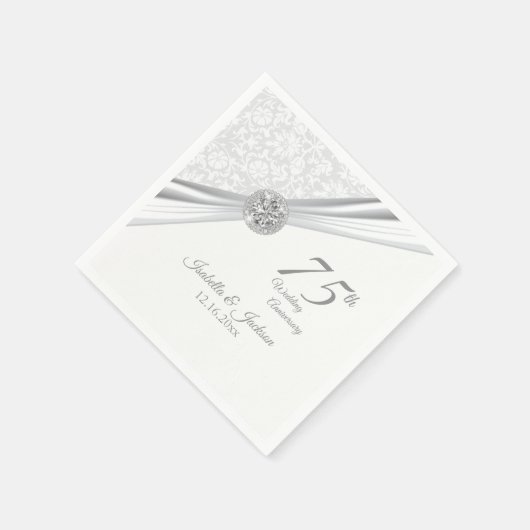 60./75. Diamond Wedding Jubiläum Serviette (Ecke)