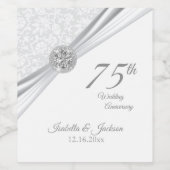 60./75. Diamond Wedding Jubiläum Weinetikett (Einzelnes Label)