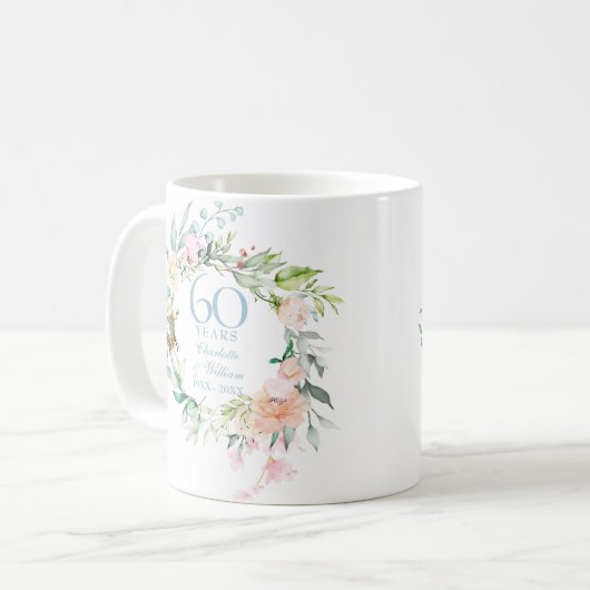 60. / 75. Jubiläum Country Rose Garland Kaffeetasse (Vorderseite Links)