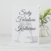 60 and Fabulous | 60th Birthday Party Einladung (Stehend Vorderseite)