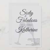 60 and Fabulous | 60th Birthday Party Einladung (Vorne/Hinten)