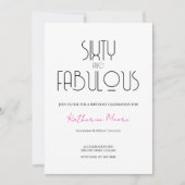 60 and Fabulous | 60th Birthday Party Invitation Einladung (Vorderseite)