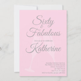60 and Fabulous | 60th Birthday Party Pink Script Einladung