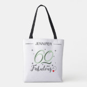 60 and Fabulous Black and White Personalized Name Tasche (Rückseite)