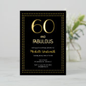 60 and Fabulous Elegant Sixtieth Birthday Party Folieneinladung (Stehend vorne)