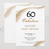 60 and Fabulous Gold 60th Birthday Invitation Einladung (Vorne/Hinten)