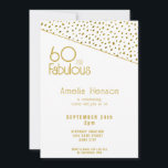 60 and Fabulous Gold Glitter 60th Birthday Einladung<br><div class="desc">60 and Fabulous Gold Glitter 60th Birthday Invitation. Modern and elegant faux golden glitter birthday invitation for her.</div>