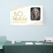 60 and Fabulous Gold Glitter Photo 60th Birthday Banner (Messeveranstaltung)